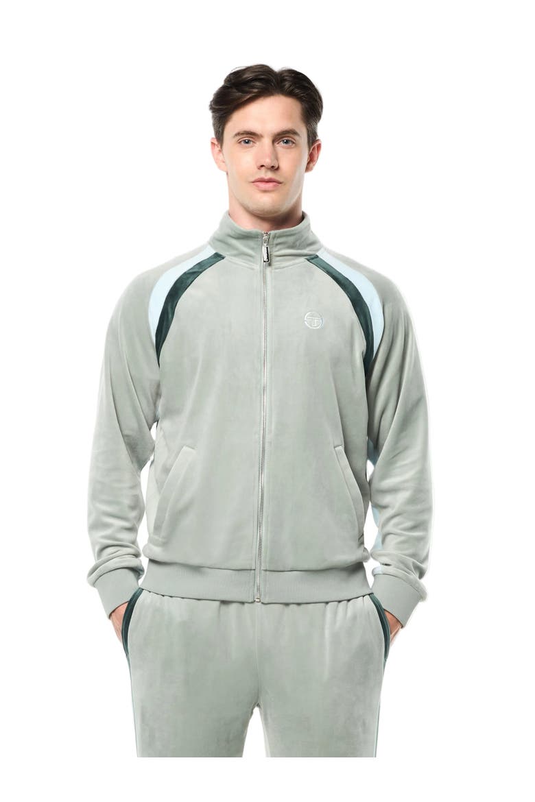Banda Velour Track Jacket, Main, color, SLATE GRAY
