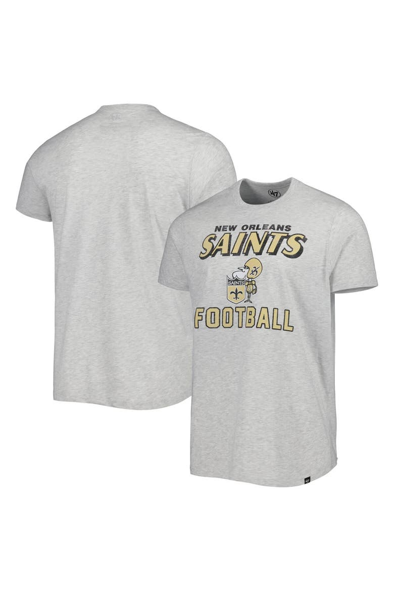 Men's '47 Heathered Gray New Orleans Saints Dozer Franklin Lightweight T-Shirt, Alternate, color, Gray
