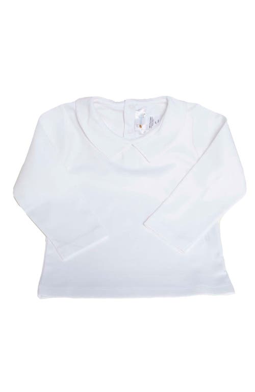 Cuclie Kids' Pointed Collar Long Sleeve Shirt In White