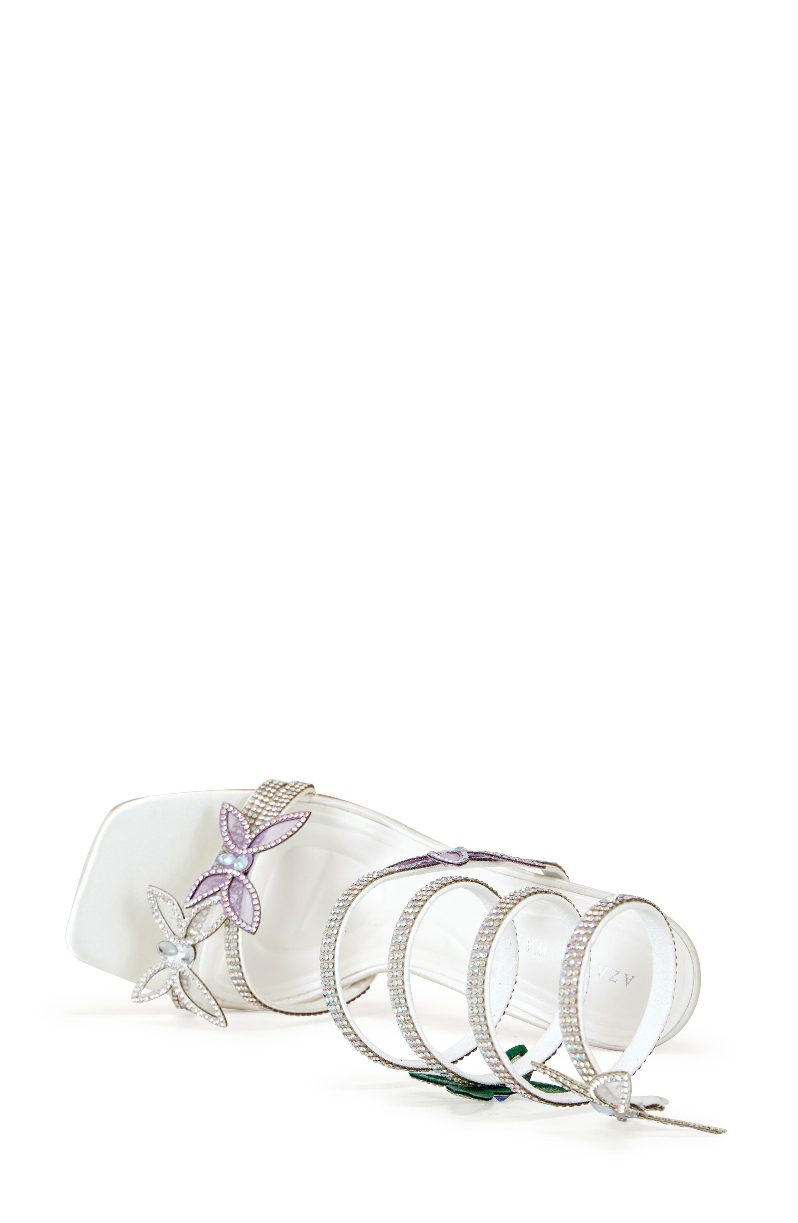 AZALEA WANG Zarya Ankle Wrap Sandal, Alternate, color, White
