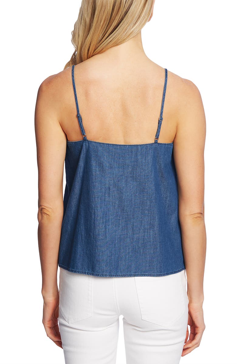 CeCe Scalloped Denim Camisole, Alternate, color,
