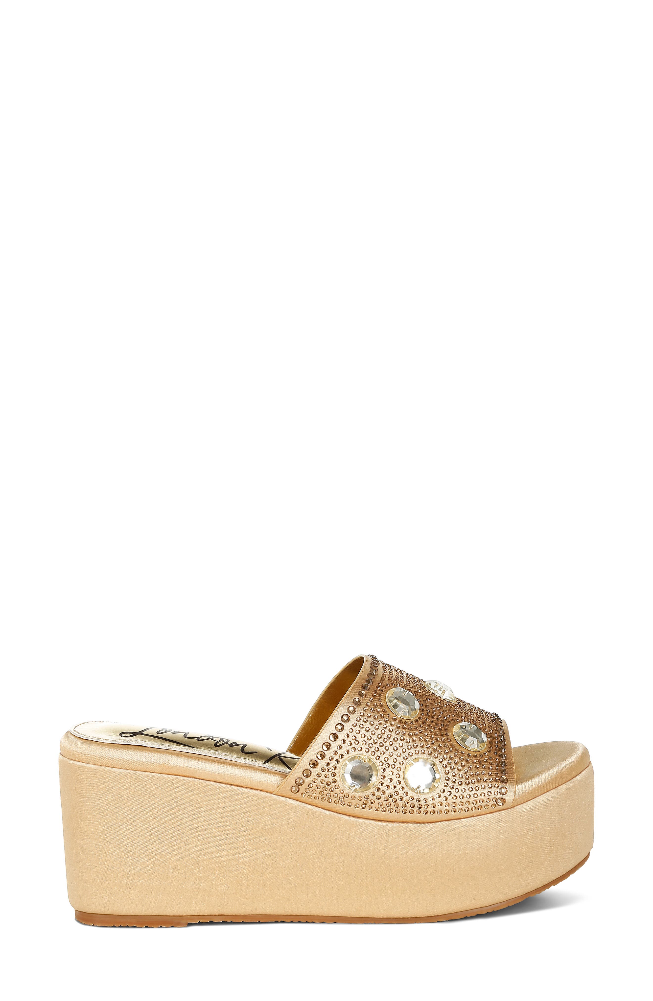 Meta Charts Wedge Sandal, Alternate, color, GOLD