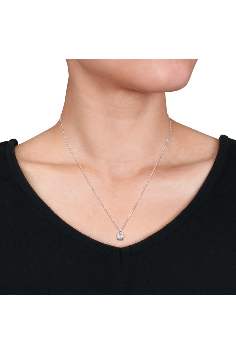 1ct DEW Moissanite Solitaire Necklace, Alternate, color, Sterling Silver