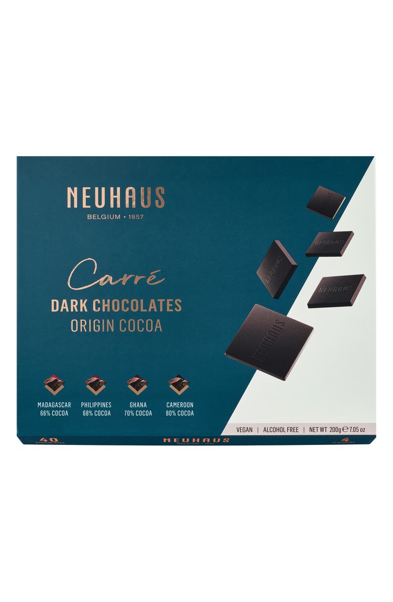 NEUHAUS Carré Origin 40-Piece Dark Chocolate Collection, Main, color, Dark Blue