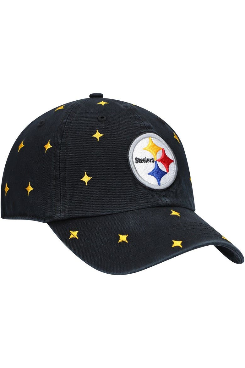 Women's '47 Black/Gold Pittsburgh Steelers Confetti Clean Up Adjustable Hat, Alternate, color, Black