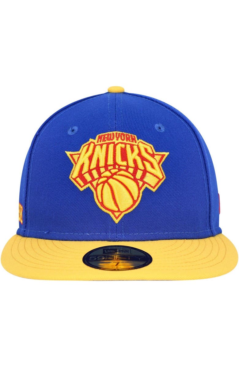 New Era Men's New Era Blue New York Knicks Side Patch 59FIFTY Fitted Hat, Alternate, color,