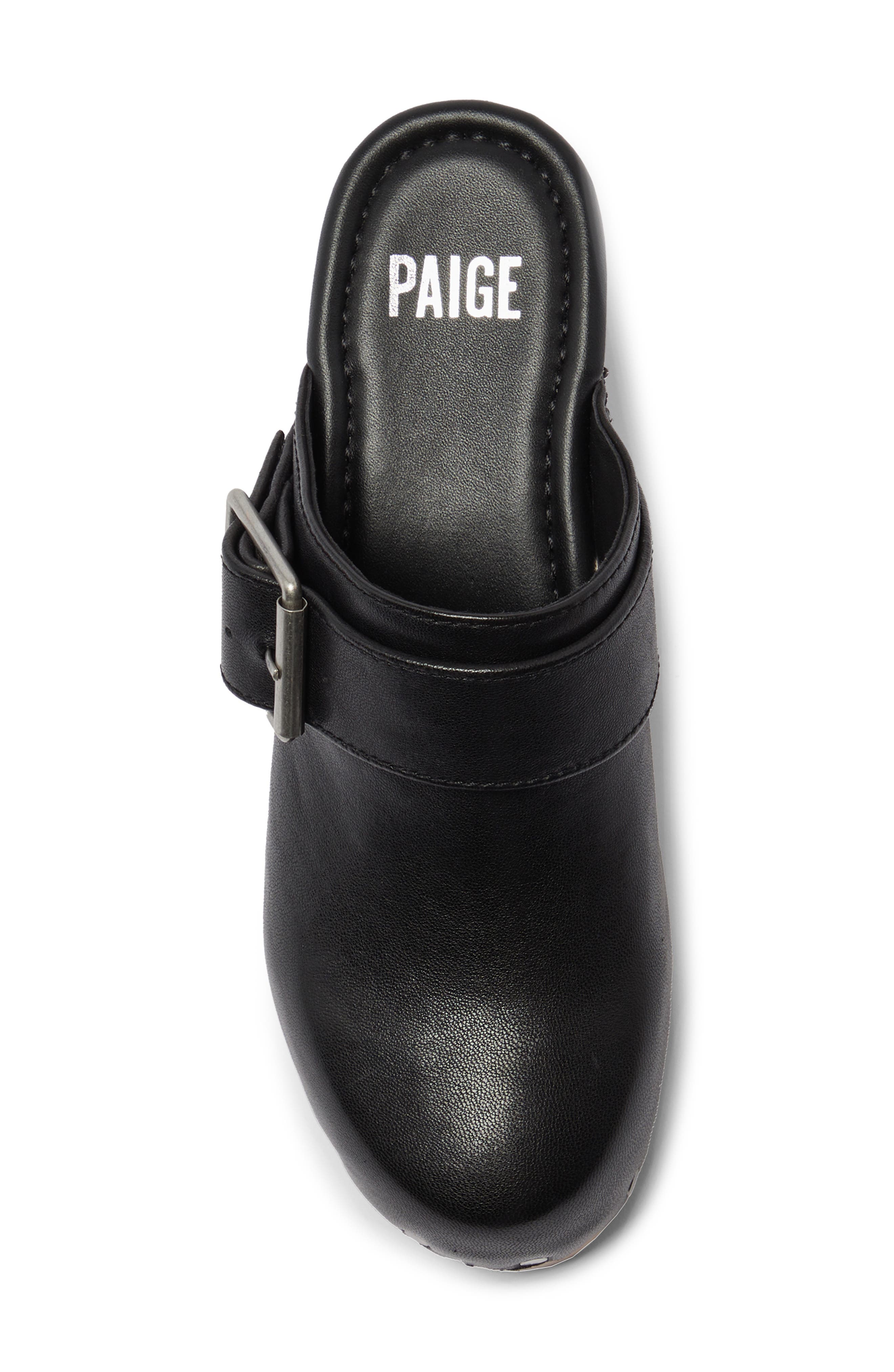 PAIGE Rosie Leather Studded Clog, Alternate, color, Black