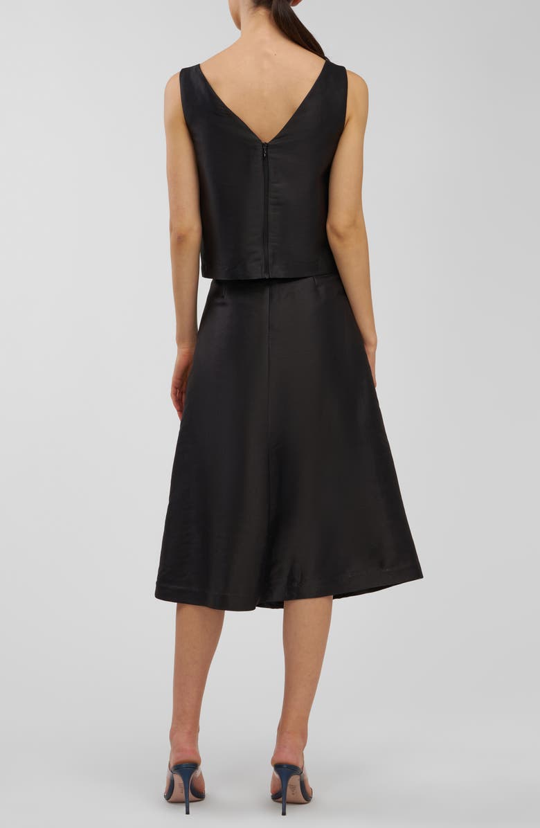 Kay Unger Anita Floral Appliqué Sleeveless Top, Alternate, color, Black