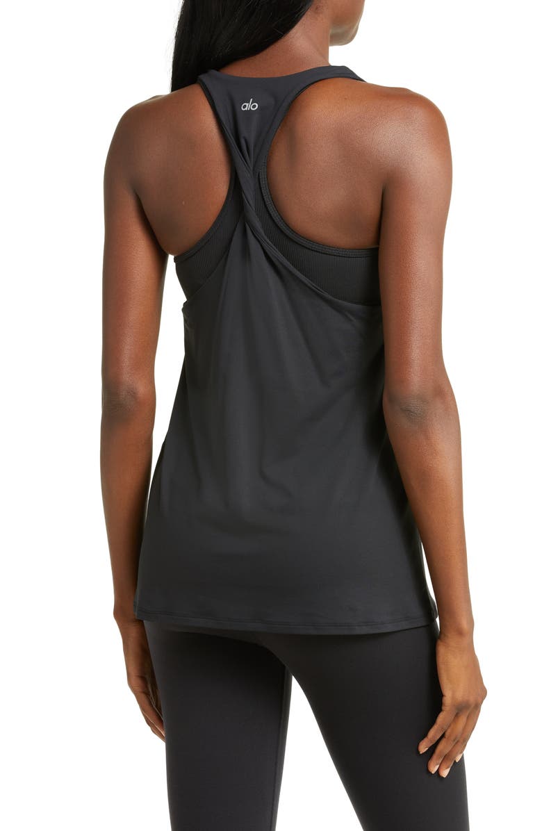 Alo Don't Get It Twisted Racerback Tank, Alternate, color, 