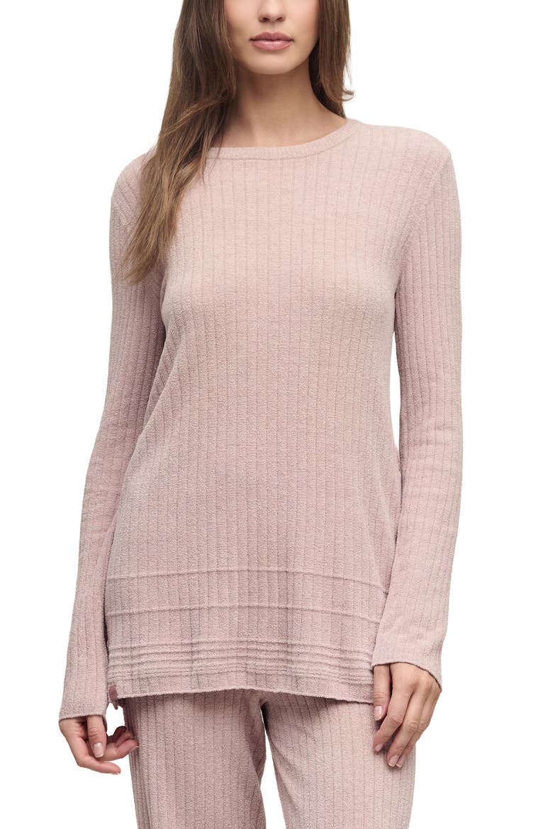 CozyChic® Ultra Lite® Textured Ribbed Button Sweater, Main, color, TEABERRY