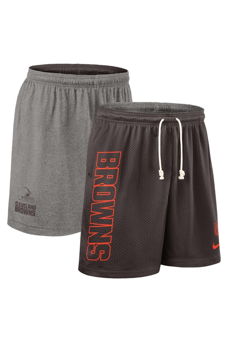 Men's Nike Brown Cleveland Browns Sideline Reversible Performance Shorts, Main, color, Brown