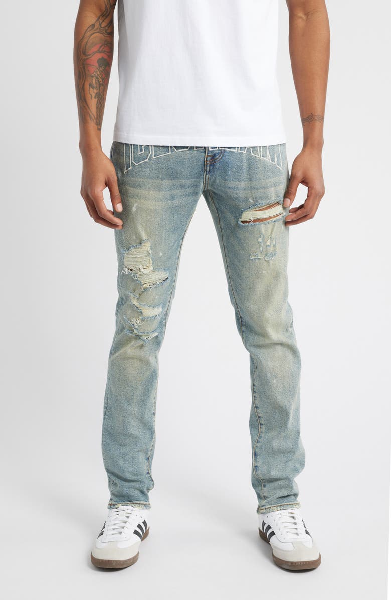 ICECREAM Archie Chocolate Fit Embroidered Ripped Jeans, Main, color,