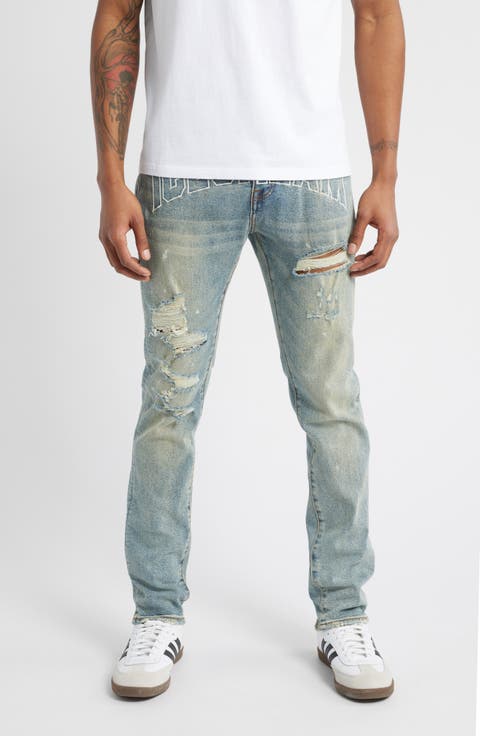 Archie Chocolate Fit Embroidered Ripped Jeans
