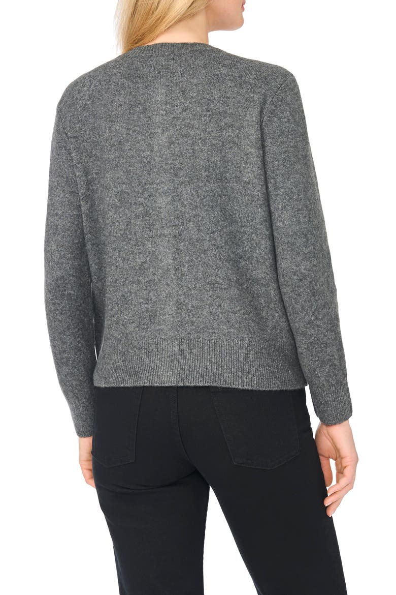 Floral Embellished Cardigan, Alternate, color, MEDIUM HEATHER GREY