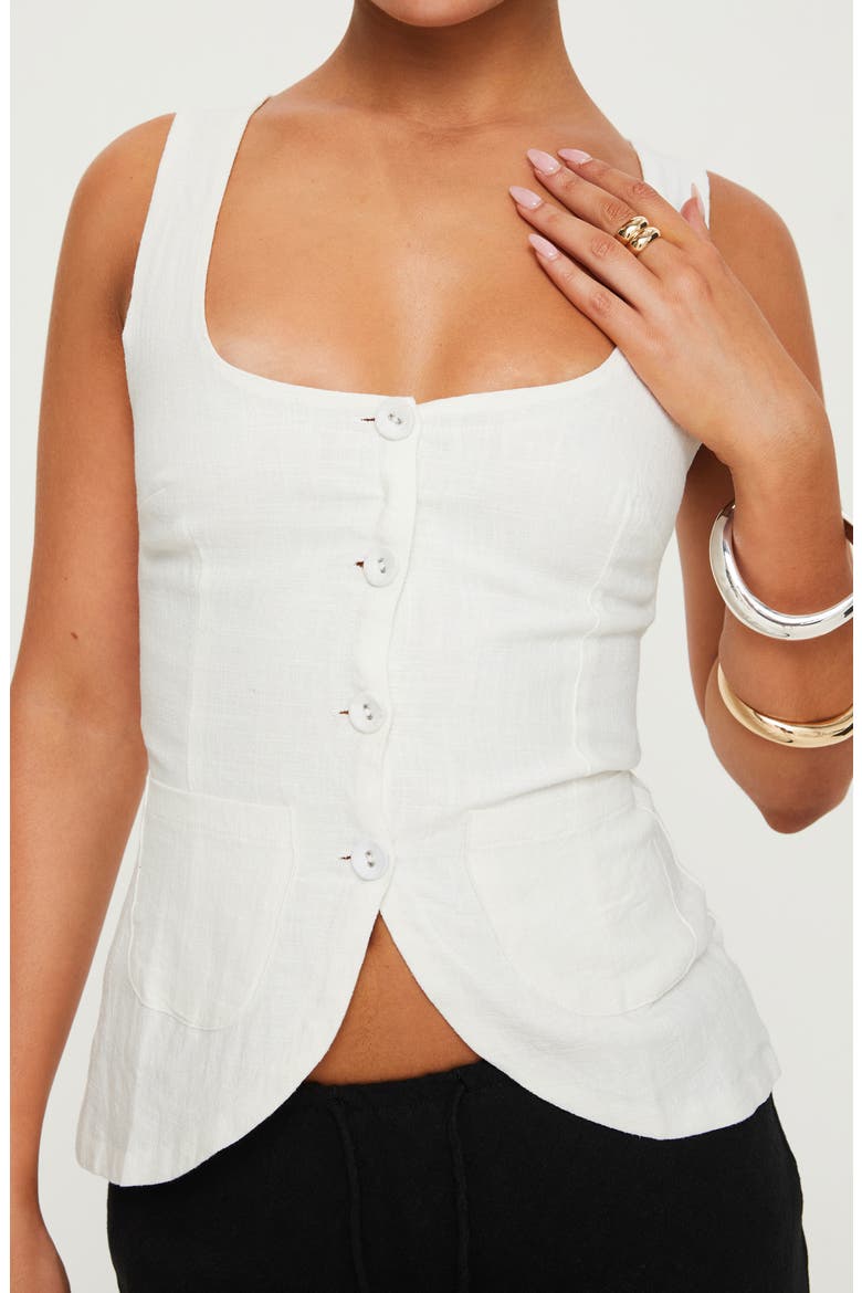 Spirito Square Neck Vest, Alternate, color, WHITE