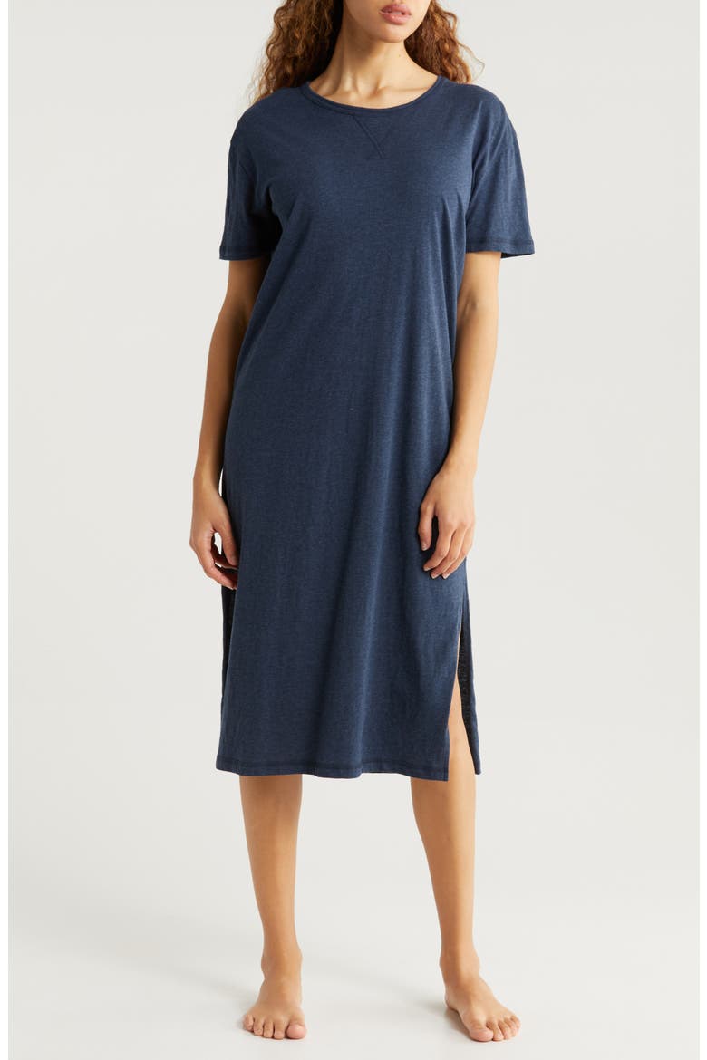 Ada Short Sleeve Knit Nightgown, Main, color, NAVY