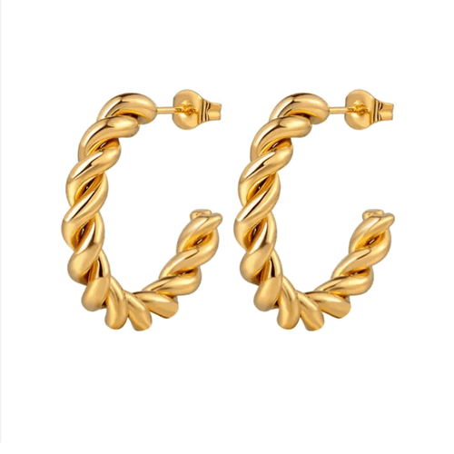 Hollywood Sensation Rope Hoop Earrings Perfect For Any Occasion In Gold