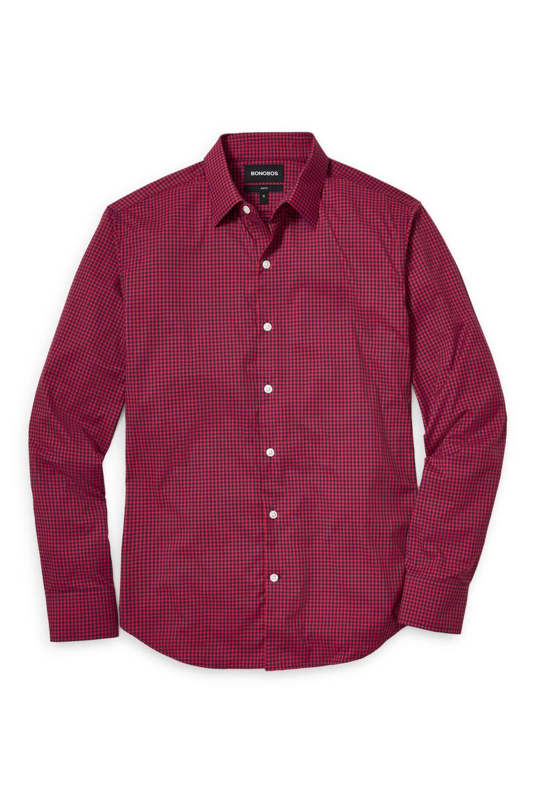 Tech Button-Up Shirt, Main, color, BASIC MINI GINGHAM