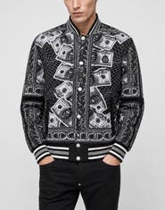 PHILIPP PLEIN Nylon Bomber Skull Dollar Men