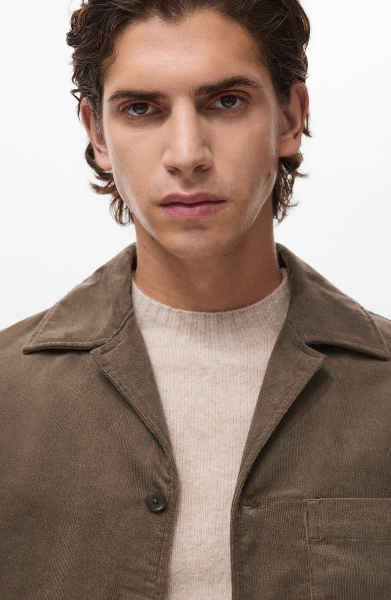 MANGO Regular Fit Corduroy Overshirt, Alternate, color, Mink Grey