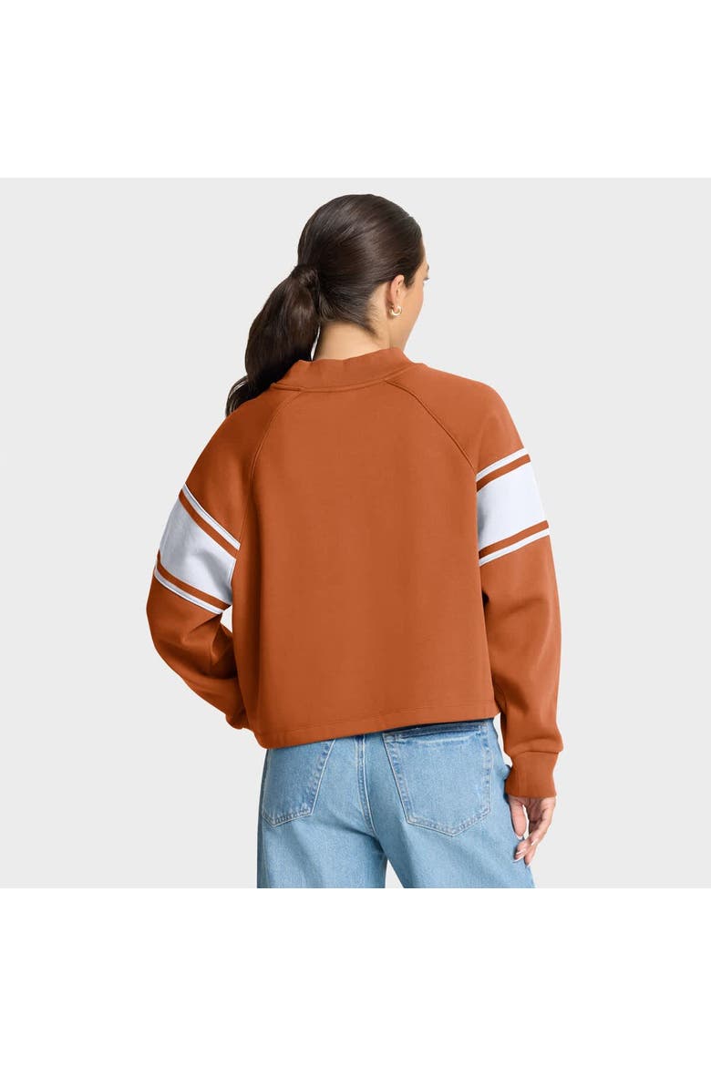 Women's Fanatics Texas Orange Texas Longhorns Oversized Hometown Premium Punt Coverage Raglan Pullover Sweatshirt, Alternate, color, Burnt Orange