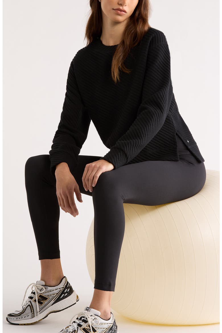 Ottoman Twill Sweater, Alternate, color, BLACK