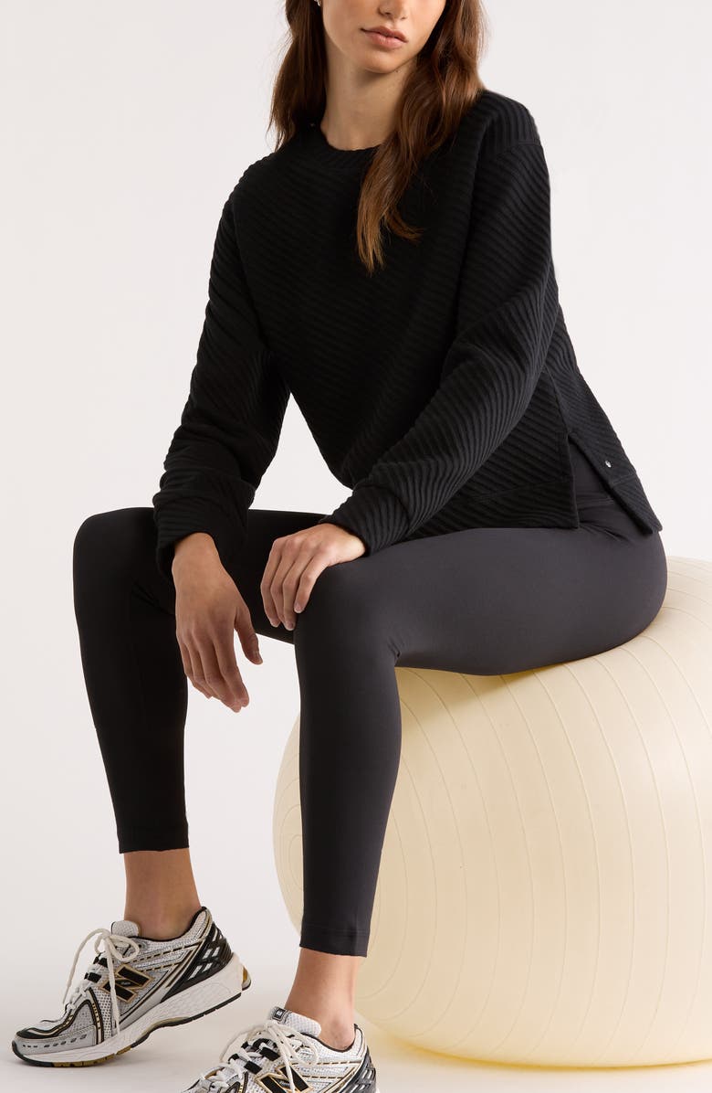 Zella Ottoman Twill Sweater, Alternate, color, Black