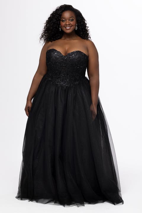 Curvy Sparkle Formal Ball Gown