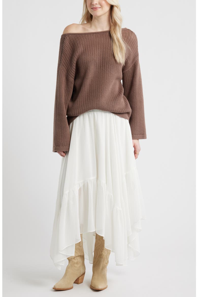 Cotton Open Stitch Sweater, Alternate, color, BROWN QUARTZ