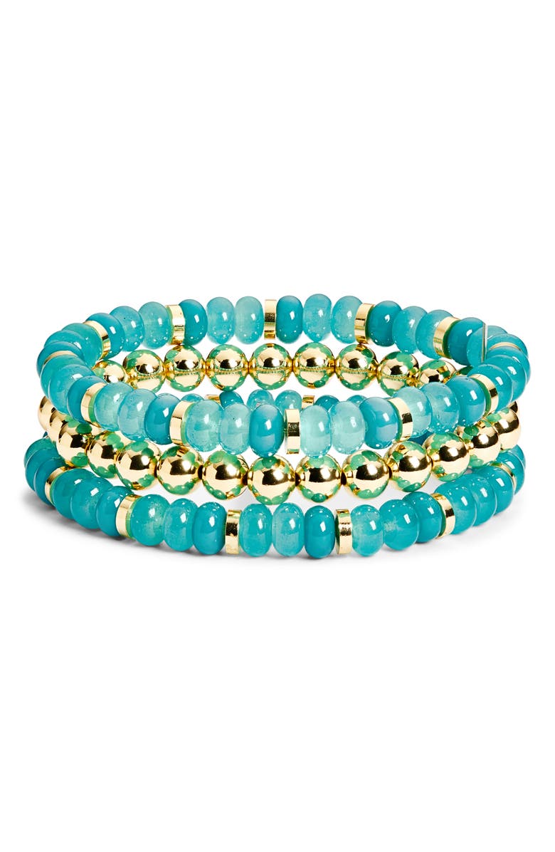 Leith 3-Pack Glass & Metal Bead Bracelet, Alternate, color,