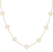 The Lovery Fine Jewelry Large Mother of Pearl Heart Station Necklace