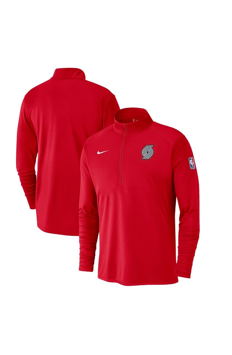 Nike Men's Nike Red Portland Trail Blazers 2024/25 City Edition Authentic Coaches Performance Half-Zip Top, Alternate, color, 