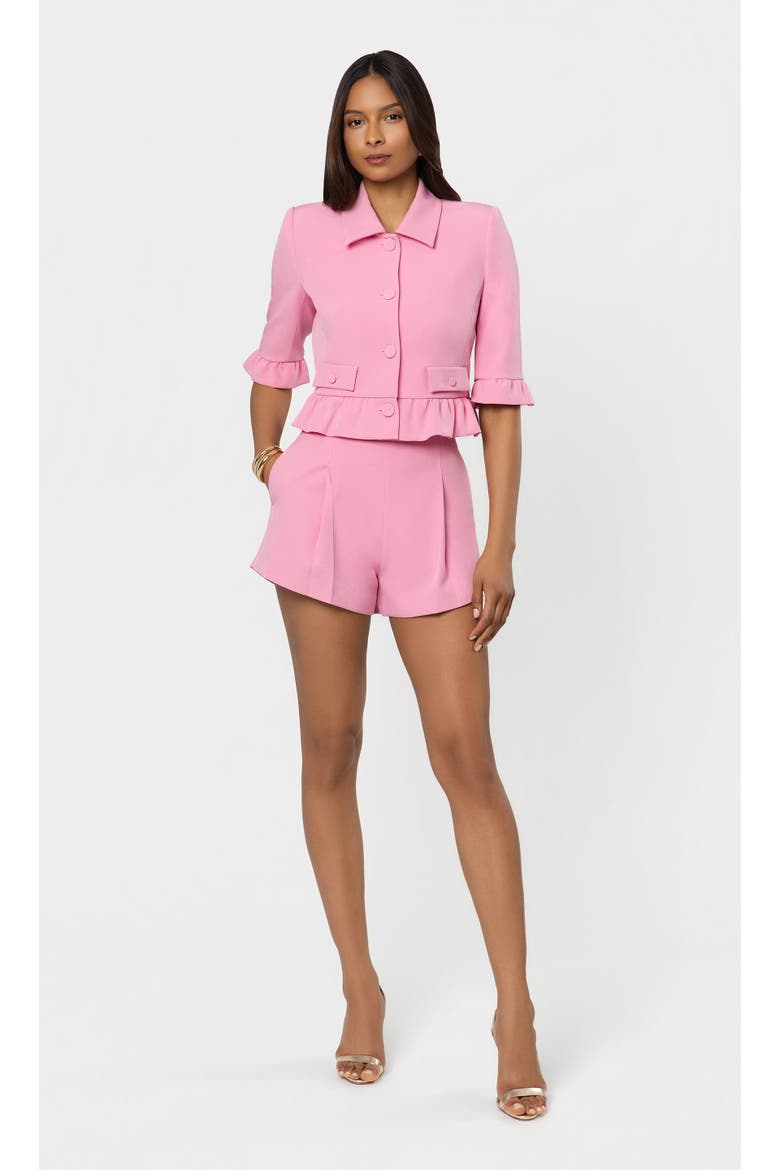Carmine Crepe Shorts, Alternate, color, Pink Sorbet