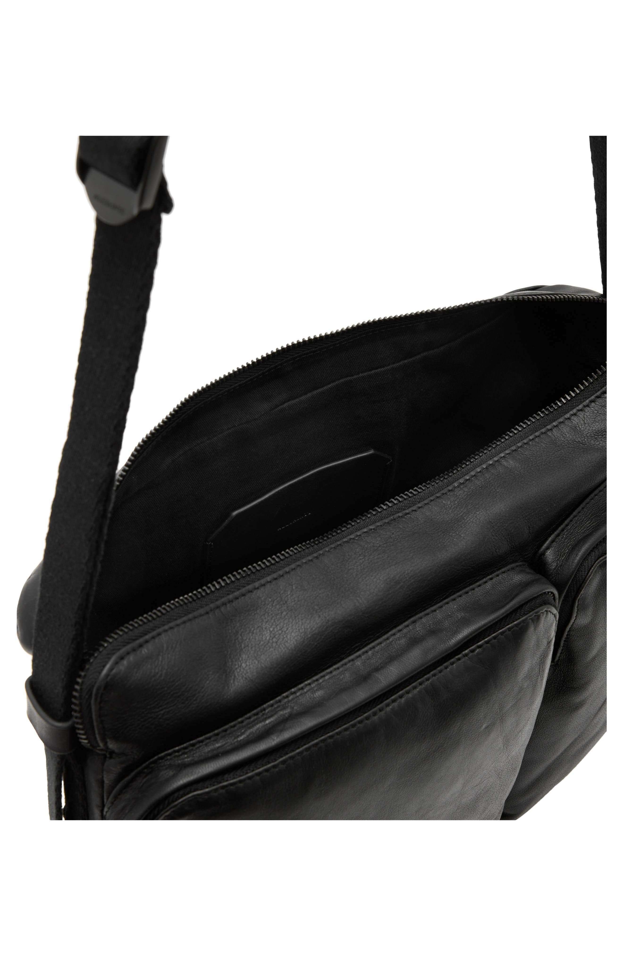 AllSaints Steppe Leather Messenger Bag, Alternate, color, 