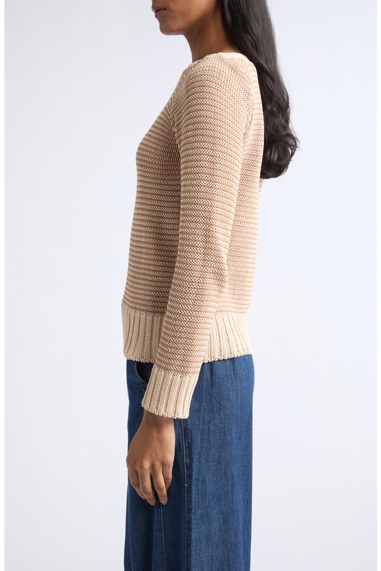 Orlian Stripe Stretch Cotton Sweater, Alternate, color, CHAI ECRU