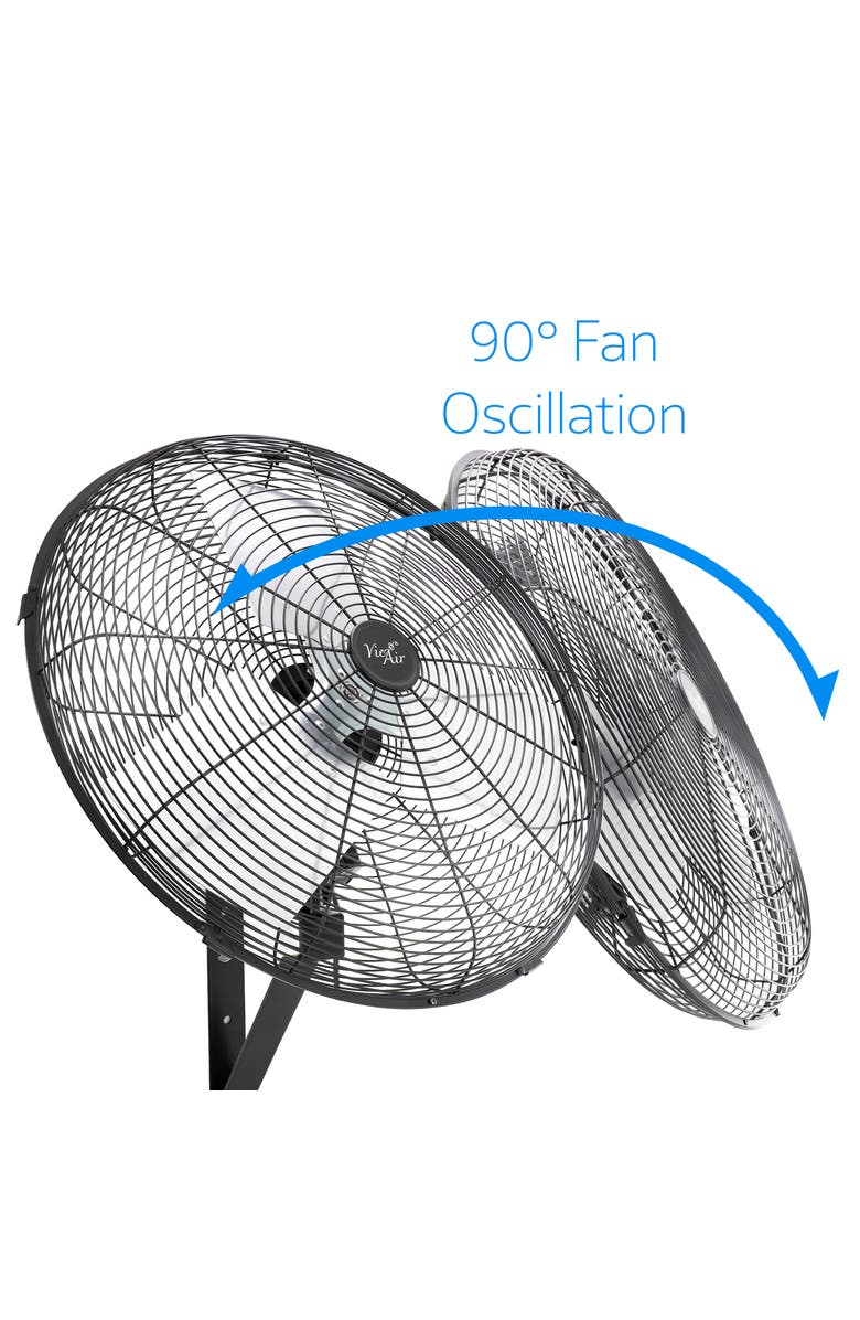 Vie Air 20 Inch Indoor Oscillating Industrial Wall Fan, Alternate, color, Black