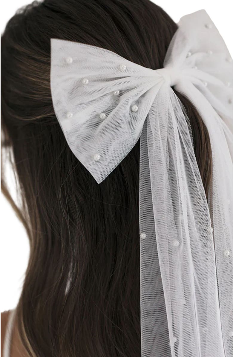 Six Stories Pearl Bride Hair Bow, Alternate, color, 