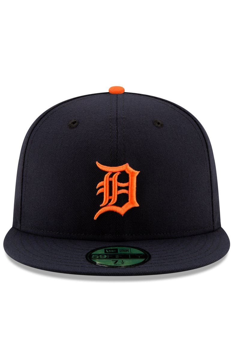 New Era Men's New Era Navy Detroit Tigers Road Authentic Collection On-Field Logo 59FIFTY Fitted Hat, Alternate, color, 