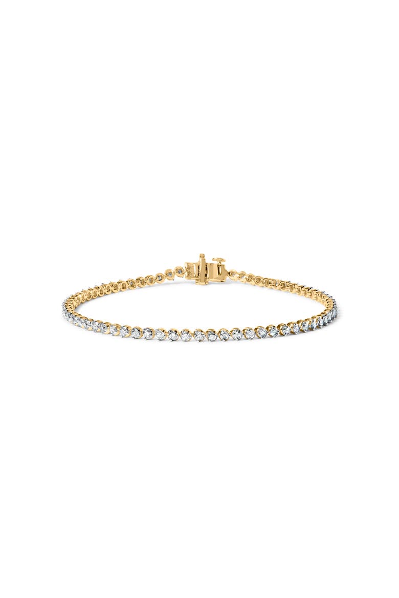 10K Yellow Gold Plated Sterling Silver 1.0 Cttw Round Diamond Tennis Bracelet, Main, color, Yellow Gold over Silver