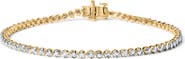 Haus of Brilliance 10K Yellow Gold Plated Sterling Silver 1.0 Cttw Round Diamond Tennis Bracelet