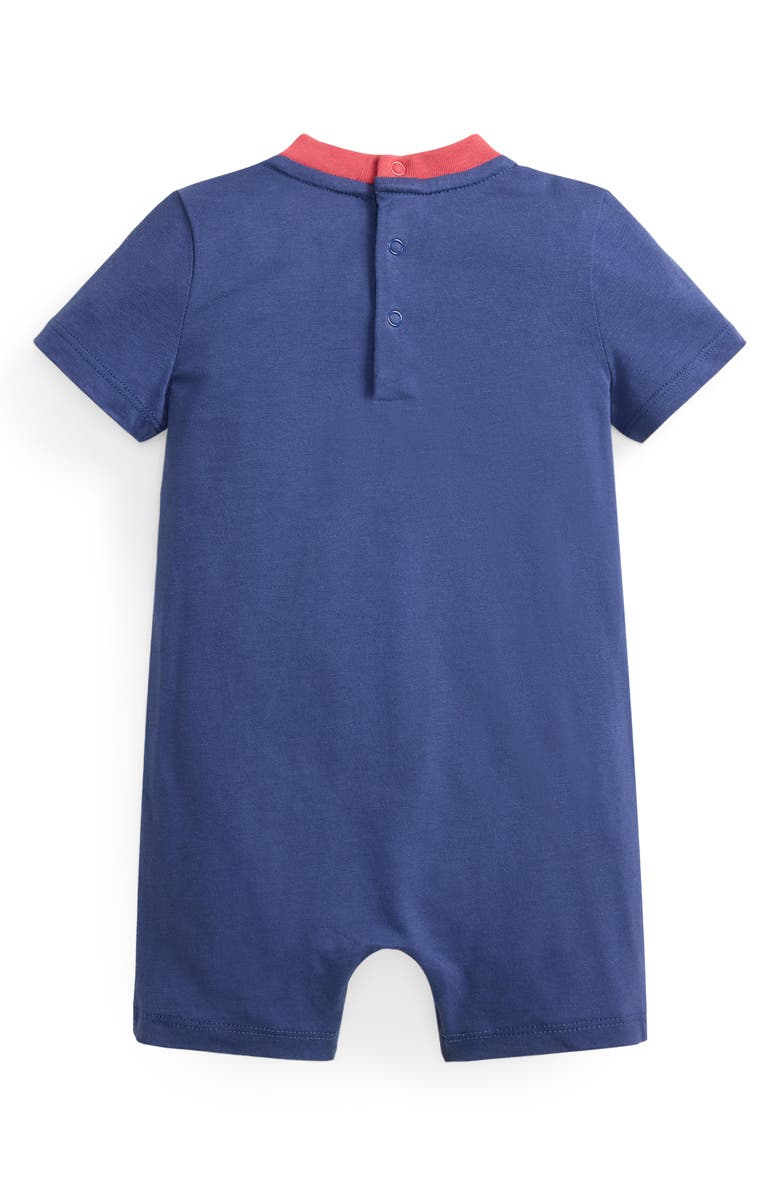Ralph Lauren Cotton Jersey Romper, Alternate, color, Light Navy