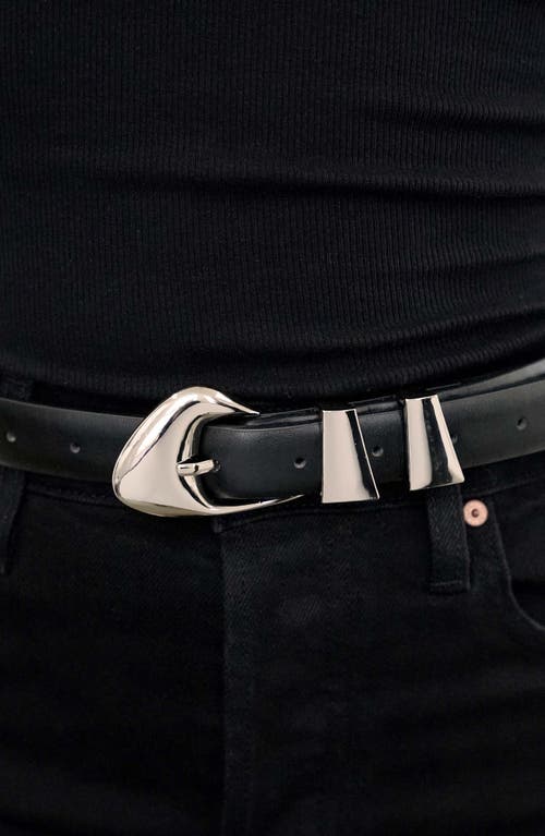 Ettika Modern Western Leather Belt In Black