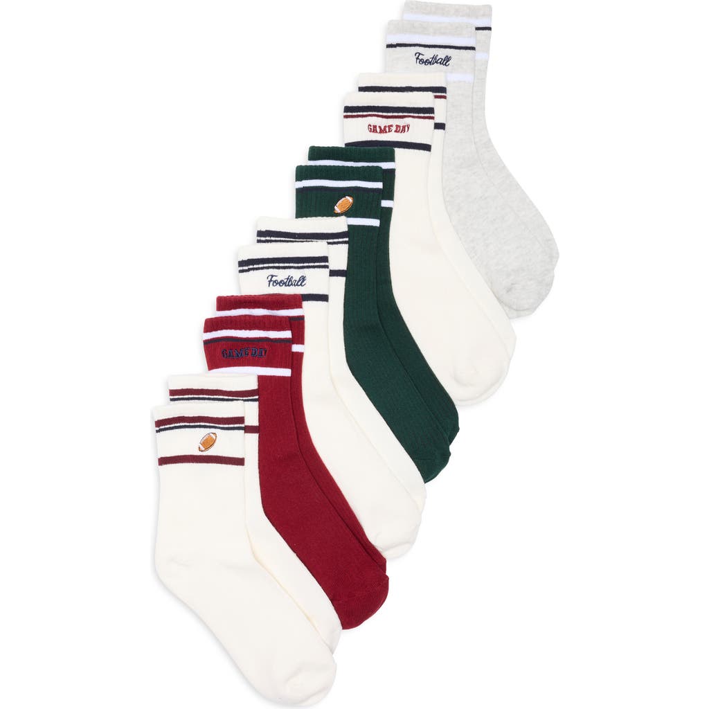 90 Degree By Reflex 6-pack Athletic Team Crew Socks In Game Day Multi