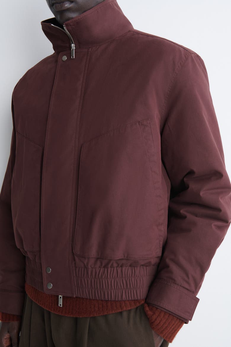 Padded Mock-Neck Bomber Jacket, Alternate, color, BURGUNDY