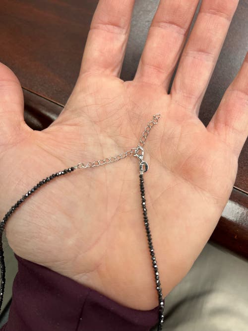 Bliss Diamond 15ct Tw Black Diamond Necklace 16" With 2" Extended 18k Gold In 18k White Gold