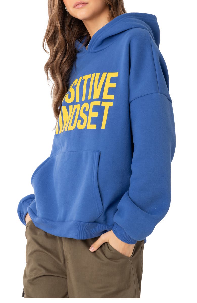 EDIKTED Stay Positive Oversize Graphic Hoodie, Alternate, color,