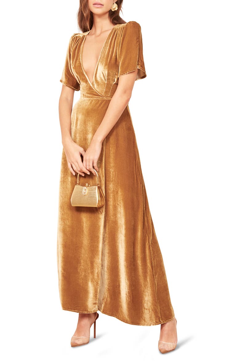 Tiffany Maxi Dress, Main, color, GOLD