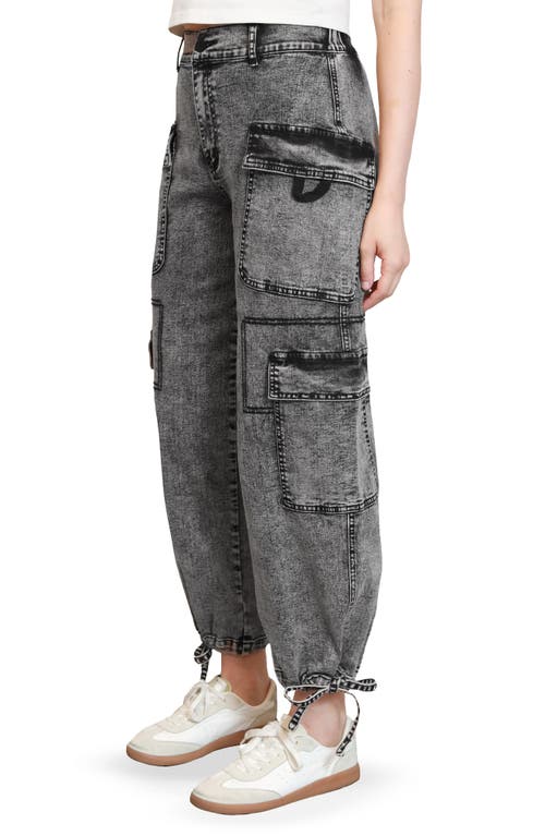 Madden Girl Relaxed Utility Denim Joggers In Gray