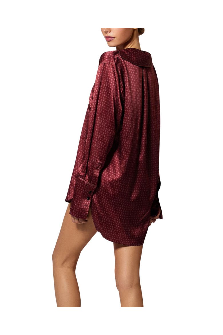 Silk Lounge Moi Et Toi Nightshirt, Alternate, color, BRICK DUST / ROSE FAUVEE