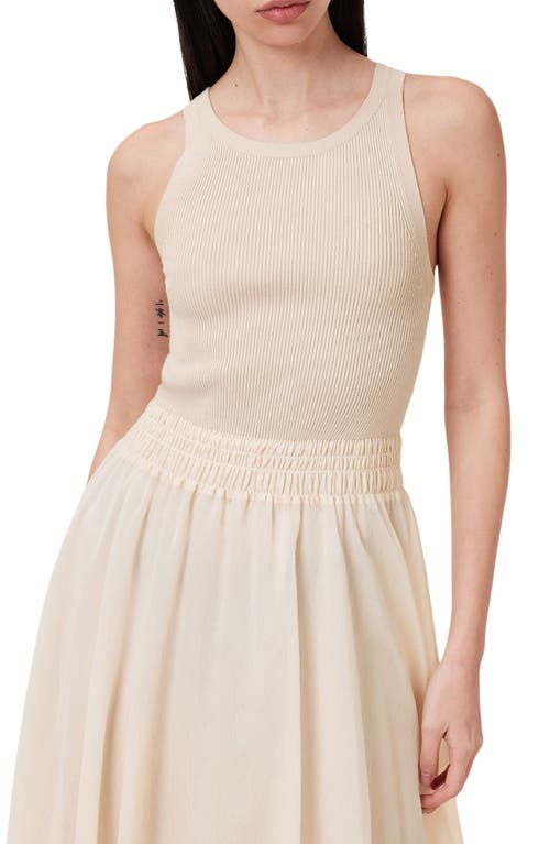 Allsaints Womens Zenia Sleeveless Stretch-woven Midi Dress Almond White